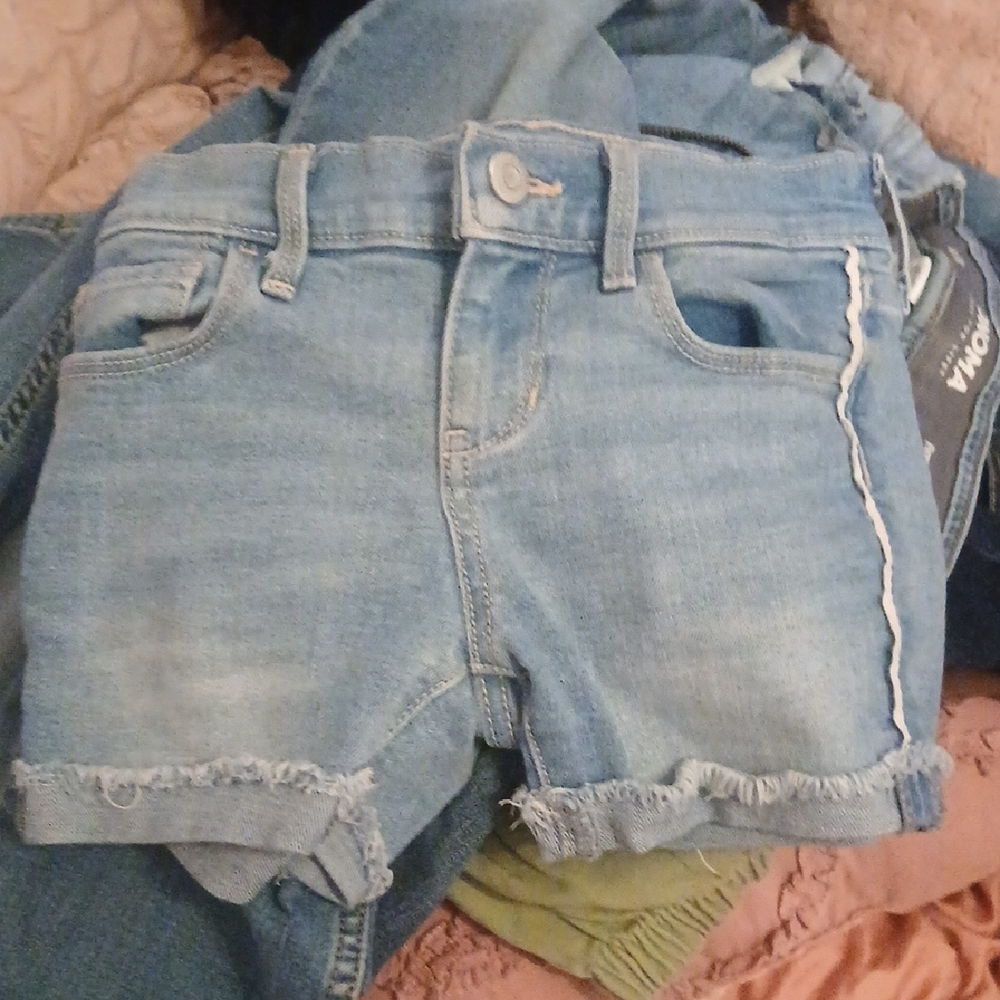 Denim Cuffed Hem Shorts